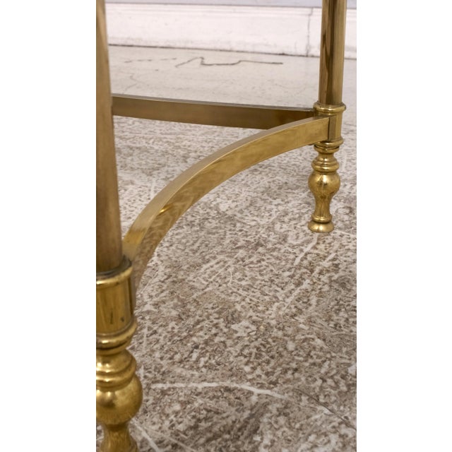 Brass Brass Base Regency Style Coffee Occasional Table For Sale - Image 8 of 10