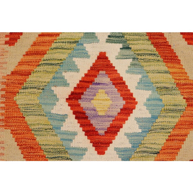 Retro Kilim Gray Rust Hand-Woven Wool Rug For Sale In New York - Image 6 of 9