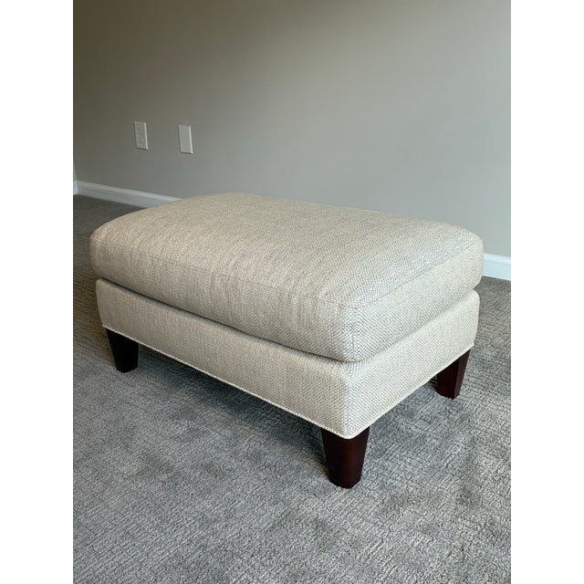Late 20th Century Baker Furniture Tufted Wing Chair With Matching Ottoman For Sale - Image 11 of 12