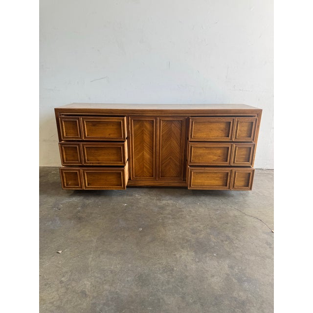 Vintage Mid Century Oak Dresser - Stylish Brutalist Lowboy 1960s For Sale - Image 9 of 10