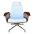 Mid Century Modern Plycraft Style Lounge Mr. Chair Newly Upholstered in White Leather For Sale