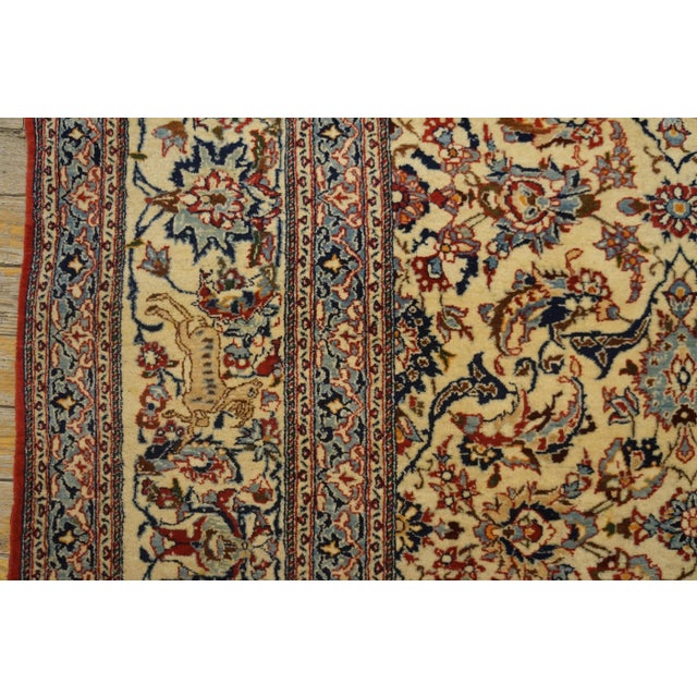 1940s 1940s Ivory Floral Antique Persian Nain Carpet 5'3" X 8'4" Knotted Wool Rug For Sale - Image 5 of 9