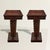 A stately pair of 19th-century American Empire pedestals, crafted from richly figured crotch mahogany with a deep,...