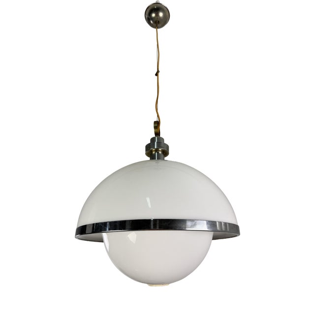 Large Three-Light Acrylic Glass Pendant Lamp, 1960s For Sale