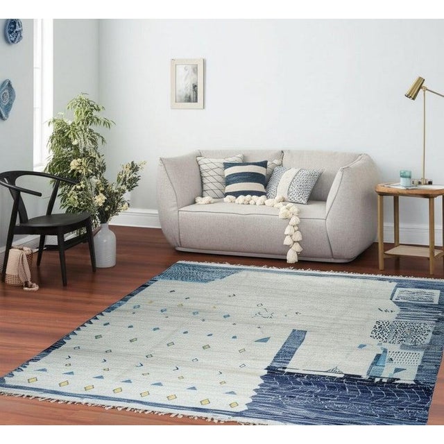 9x13 Gray Hand-Knotted Wool Deconstructed Geometry Tribal Modern Carpet Rug For Sale In New York - Image 6 of 8