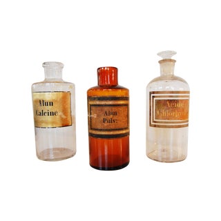 1800s Antique French Apothecary Jars - Set of 3 For Sale