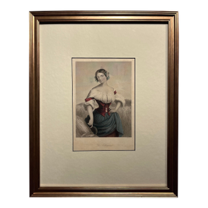 Antique 1851 a.h. Payne Hand Colored Steel Engraving Summer / Der Sommer, Framed