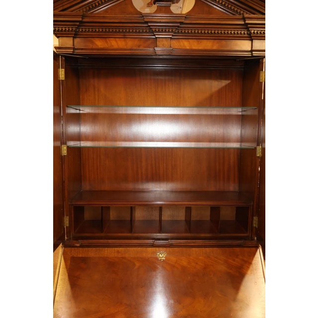 1990 Baker Furniture Stately Homes Mahogany Georgian Style Drop Secretary Desk For Sale - Image 9 of 18