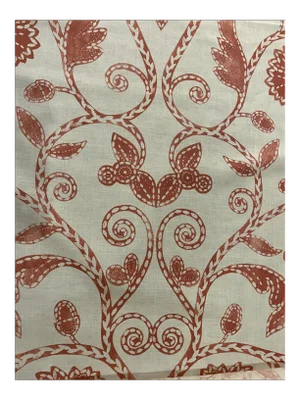 Nina Campbell's "Kylemore" Coral Large Scale Floral & Vine Fabric - 3 Yards