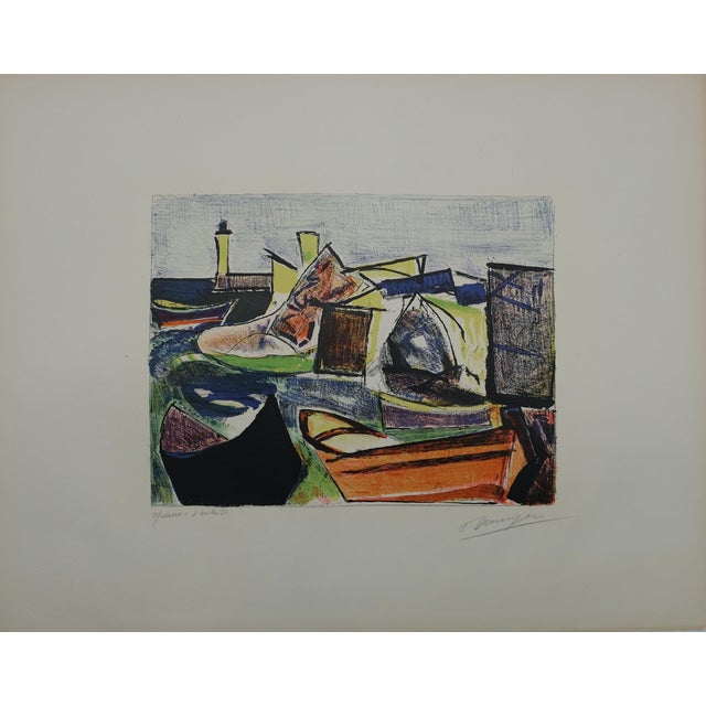 François Desnoyer, Le port de Sète, Lithograph For Sale