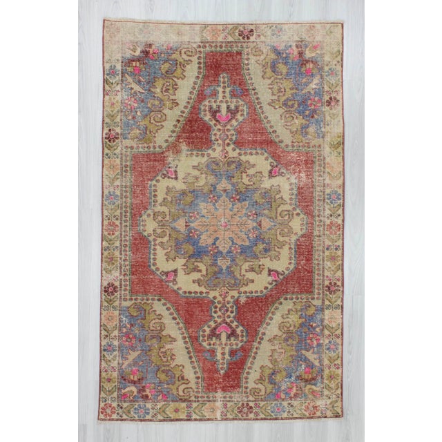 Vintage decorative area rug from Konya region of Turkey. In good condition. Approximately 50-60 years old.