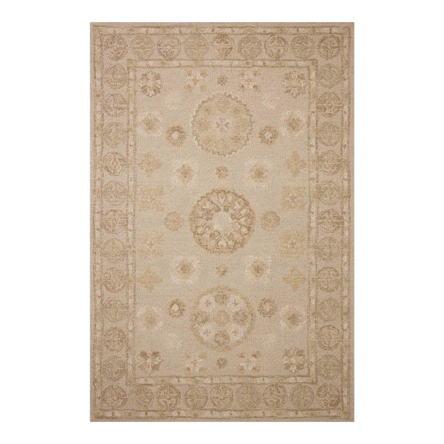 Chris Loves Julia x Loloi Dorothea Dove / Natural 2'-3" x 3'-9" Accent Rug For Sale