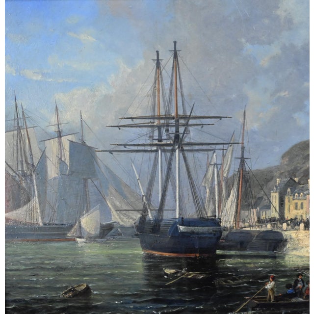 Jules d'Evry, Quay in Light, Oil on Panel, Mid-19th Century For Sale - Image 9 of 14