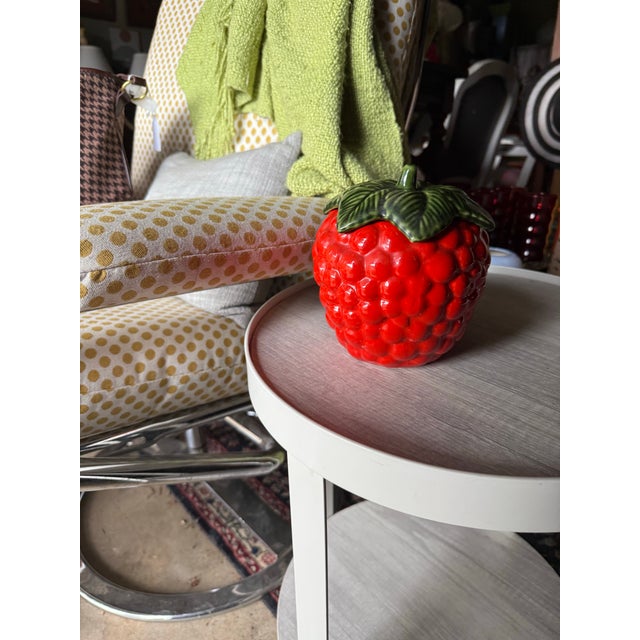 Sweet vintage strawberry pot and lid!