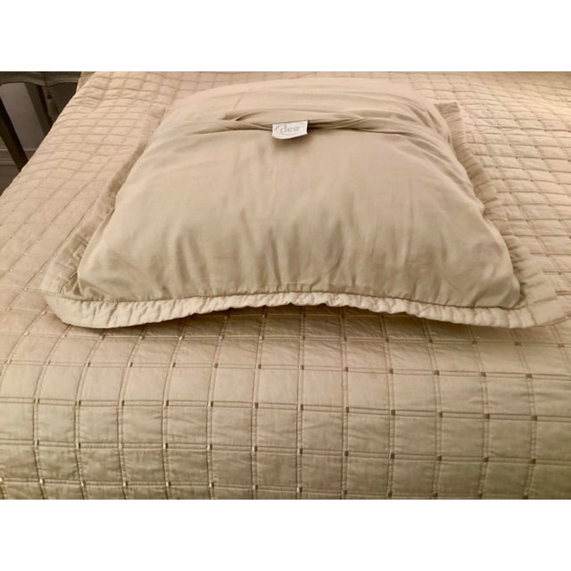 Pair Minerva Euro shams. 118”. 100% RASO cotton Sateen shell, 100% Polyester batting. Quilted and embroidered by the roll...