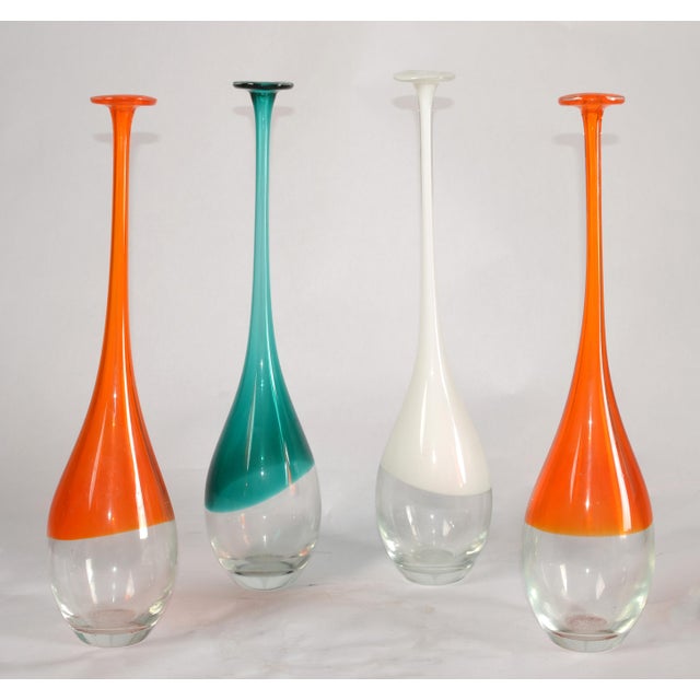 Set 4 Carlo Moretti Style Blown Colorful Art Glass Bud Vase Mid-Century Modern For Sale - Image 13 of 13