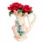 Vintage Classic Treasures Swan Vase With Porcelain Red Roses, 8” For Sale