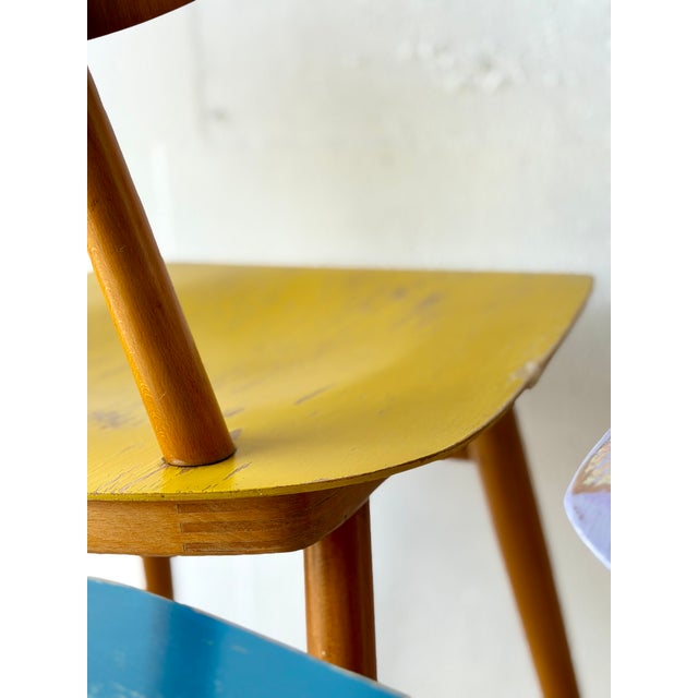 Wood Dining Chairs from Ton, 1960, Set of 4 For Sale - Image 7 of 18