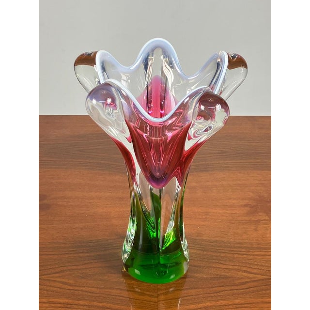 Art Glass Vase by Josef Hospodka for Chribska Glassworks, 1960s For Sale - Image 3 of 12