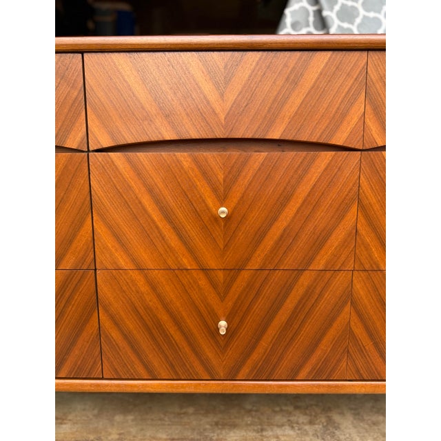 Burnt Umber 1960s Kent Coffey Debonaire Lowboy Dresser For Sale - Image 8 of 11