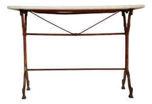 French Cast Iron and Marble Garden Table