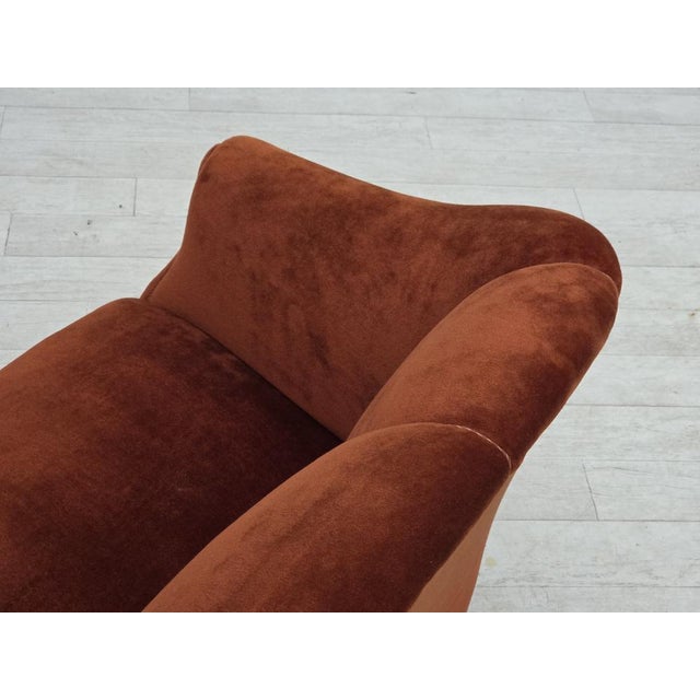 Danish 2-Seater Sofa in Velour and Oak, 1950s For Sale - Image 14 of 18