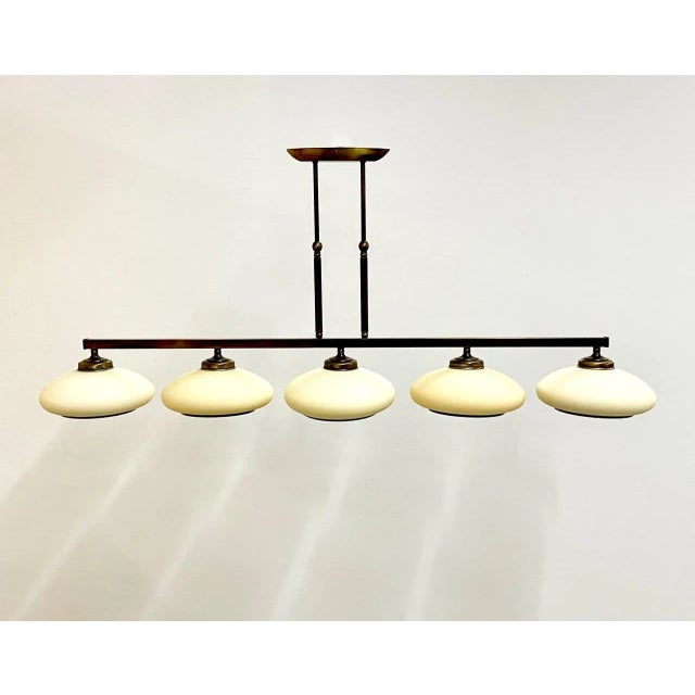 Polish Brass Strip Chandelier, 1990s For Sale - Image 6 of 13
