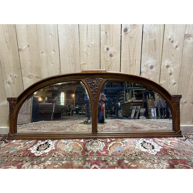 Wood Art Deco Bistro Mirror in Wood For Sale - Image 7 of 7