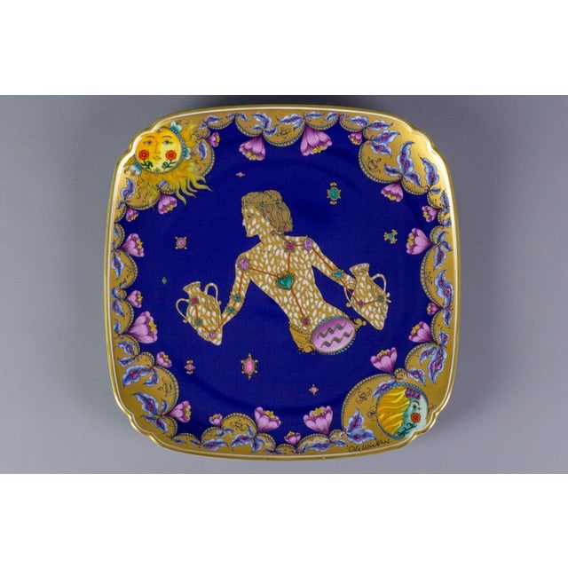1970s 1970s Porcelain Aquarius Wall Plate by Ole Winther for Hutschenreuther For Sale - Image 5 of 18