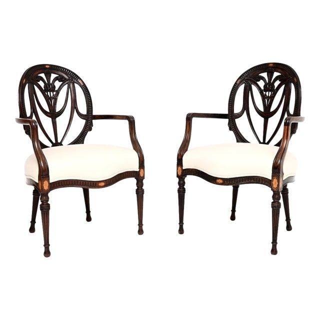 Antique Edwardian Carver Armchairs, 1900s, Set of 2 For Sale