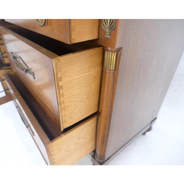 c1970s Regency Revival 9 Drawers Turned Legs Credenza Dresser Brass Pulls MINT! For Sale - Image 14 of 14