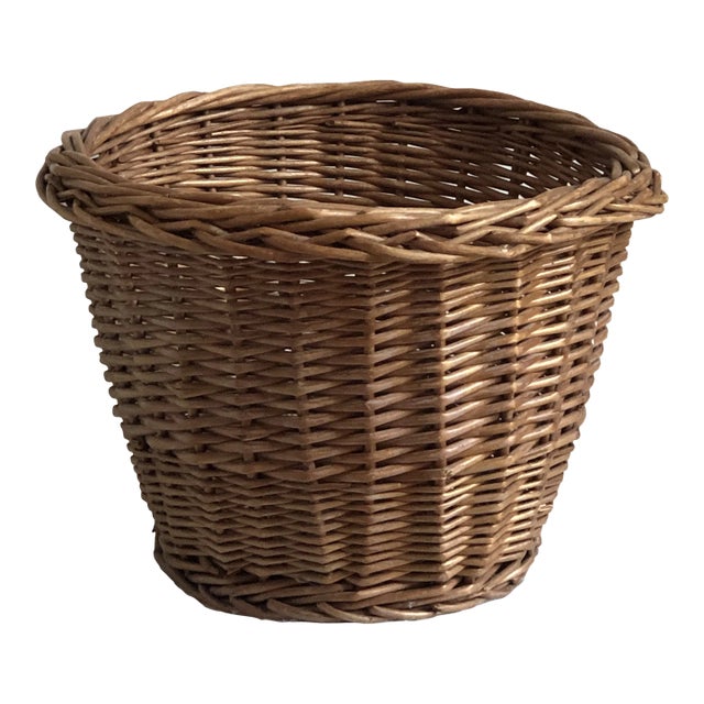 Mid-20th Century Wicker Planter Basket For Sale