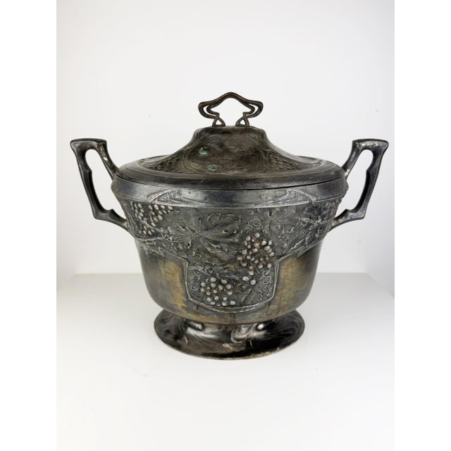 Antique Art Nouveau German Pewter Soup Tureen from B&G Imperial Zinn, 1900 For Sale - Image 3 of 18