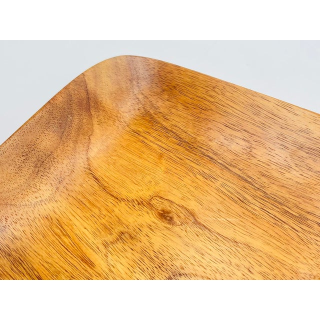 1960s Signed Blair Hawaii Koa Wood Serving Trays, Handcrafted American Modern Pair For Sale - Image 14 of 16
