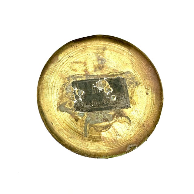 Mid 20th Century Mid 20th Century Vintage Brass Etched Vase For Sale - Image 5 of 5