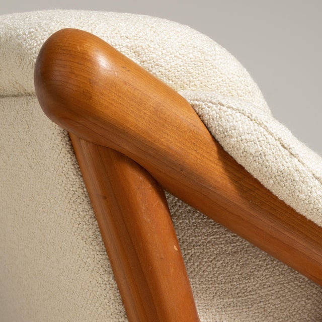 1970s Pair of Danish Modern Bouclé Upholstered Armchairs, Antique, Denmark, Circa 1970 For Sale - Image 5 of 13