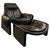 Set of P60 Lounge Chair and Ottoman in Black Leather attributed to Vittorio Introini for Saporiti, 1962 For Sale - Image 9 of 9