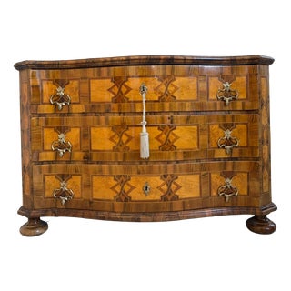 Baroque Chest of Drawers in Walnut Veneer For Sale