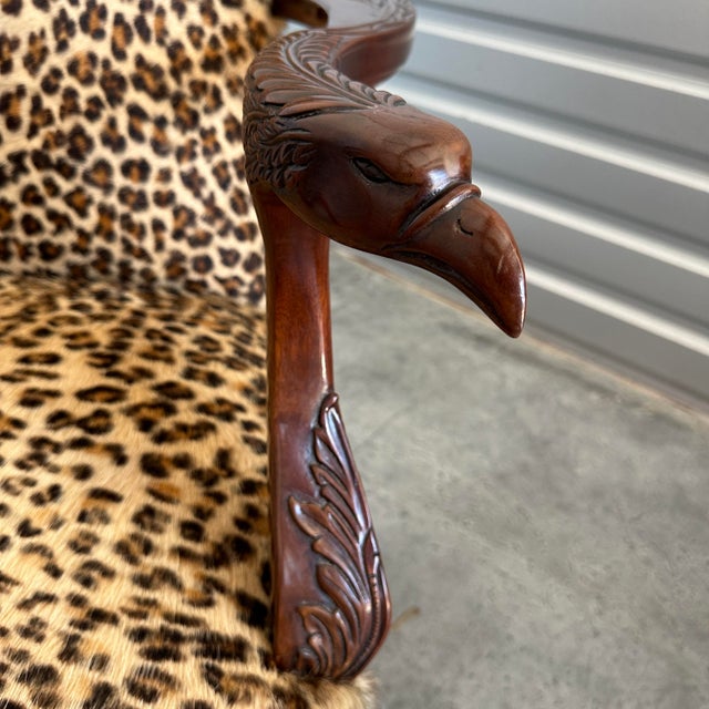 1980s 1980s Carved Arm Chair With Lion and Eagle Heads For Sale - Image 5 of 9