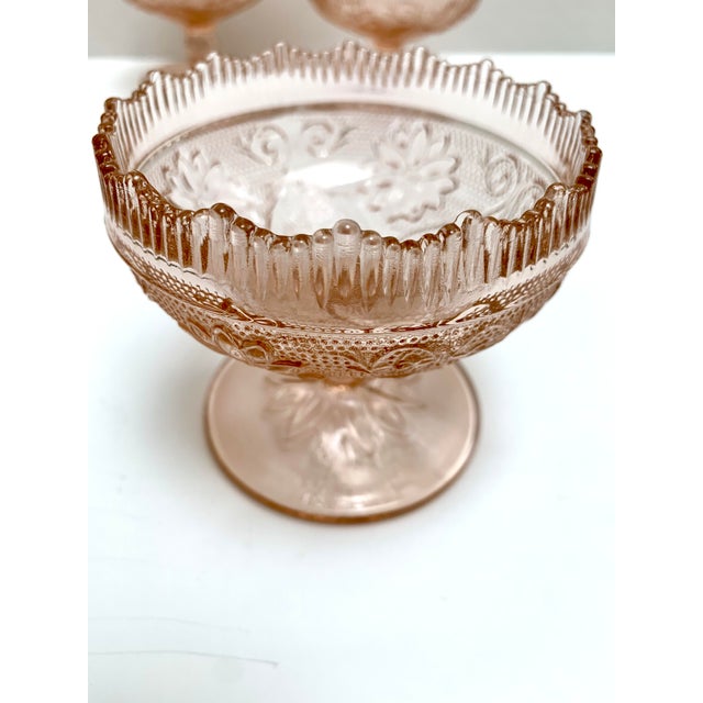 1940s Vintage French Country Pink Champagne Coupe Glasses - Set of Four For Sale - Image 5 of 8