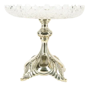 Art Deco Alpaca Centerpiece in Glass, Vienna, Austria, 1920s