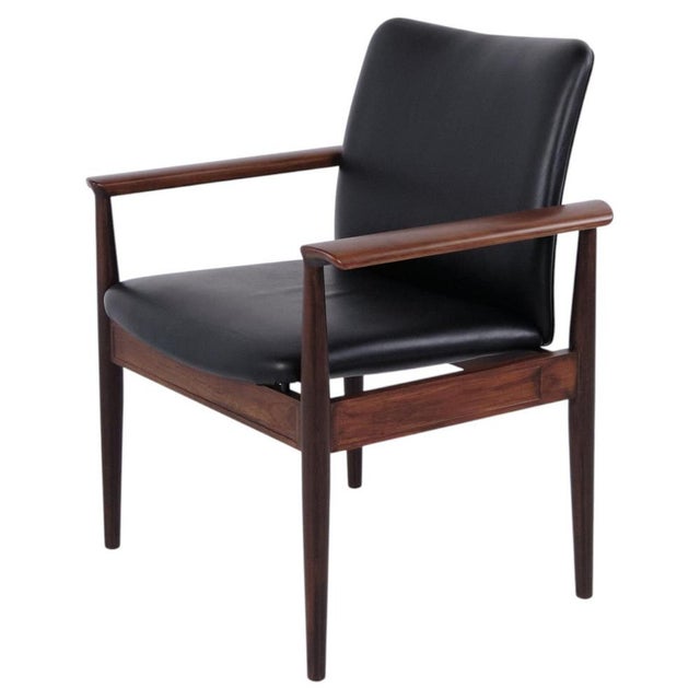 Diplomat 209 Armchair in Rosewood and Black Leather by Finn Juhl for France & Son, 1960s For Sale - Image 13 of 13