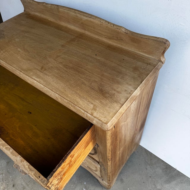 19th Century Antique Pine Chest of Drawers With Ornate Drawers For Sale - Image 10 of 11