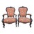 19th Century American Carved Rosewood Living Room Arm Chairs- a Pair For Sale