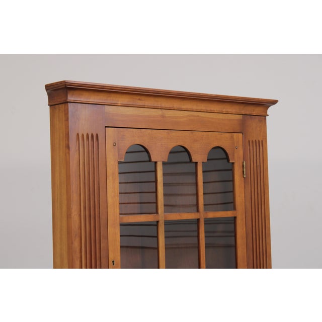 Brown Pair Stickley Cherry Valley Corner China Cabinets For Sale - Image 8 of 18
