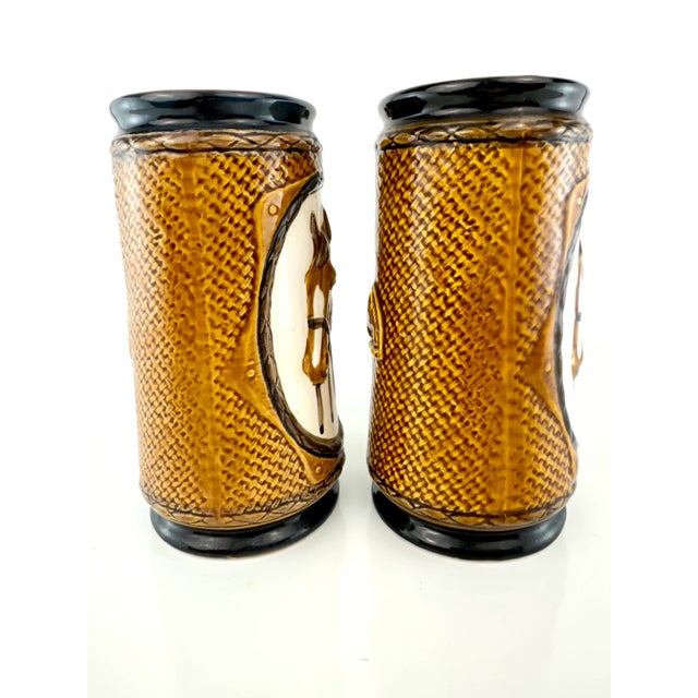 Ceramic Mid Century Knobler Japan Hand Painted Horse Mugs- Set of 2 For Sale - Image 7 of 11