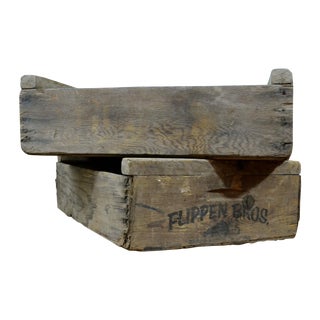 Flippen Bros. Wooden Fruit Crates - A Pair For Sale