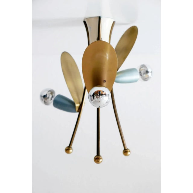 German 3-Arm Sputnik Flush Mount or Ceiling Lamp, 1950s For Sale - Image 13 of 18