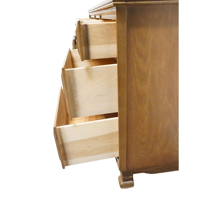 Sumter Cabinet Co. Solid Oak Mediterranean Style 63" Triple Dresser For Sale - Image 10 of 15