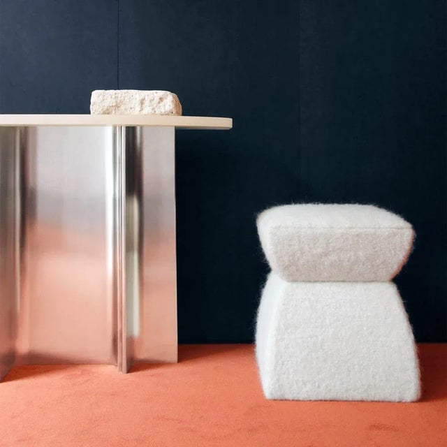 Cusi Pouf in Sous Bois Mohair by KABINET For Sale - Image 11 of 13